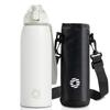 FJbottle 1 Liter Vacuum Insulated Sports Keeps Hot or Cold Drinks Hot or Wide Easy To Stainless Includes Water Bottle Cover and Cleaning Stylish for