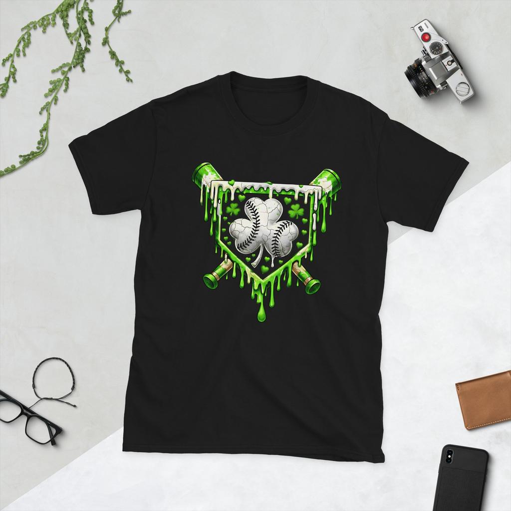 St Patricks Day Baseball Ice Cream Drip For Youth Boys Kids Tshirt