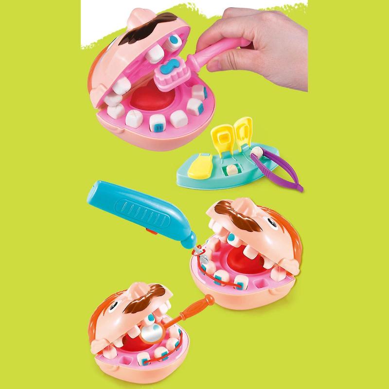 Dentist Pretend Plasticine Toy Role-play Game Realistic Toothbrush For Kids 3+