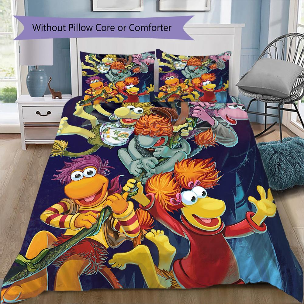 Fraggle Rock Adventure Pattern Bedding,Quilt Set Quilt Cover Pillowcase Home Birthday Gift (1*duvet cover+2*pillowcase,without core)XSJT0917304
