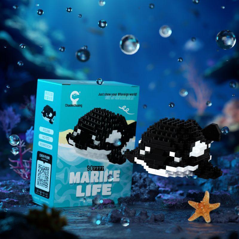 Совместимо с Lechaochao Lechuang Shark Model Marine Life Building Blocks Toy для детей