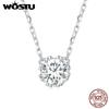 Gorgeous Shiny Choker 100% 925 Sterling Silver Geometric Cut Sparkling Zircon Pendant Necklace Wedding Jewelry