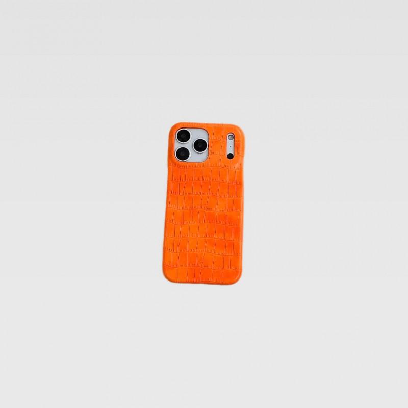 Чехол для телефона с текстурой крокодила, полное покрытие, для iPhone 17 16 Pro Max 15 14 13, ретро, однотонный, ударопрочный, устойчивый к царапинам