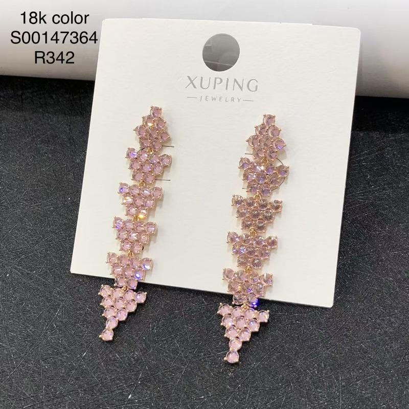 Ювелирные изделия Xuping, серьги-гвоздики, серьги-клипсы из сплава с покрытием k-цвета, с мульти-цирконами, в европейском и американском стиле, модные и универсальные серьги.