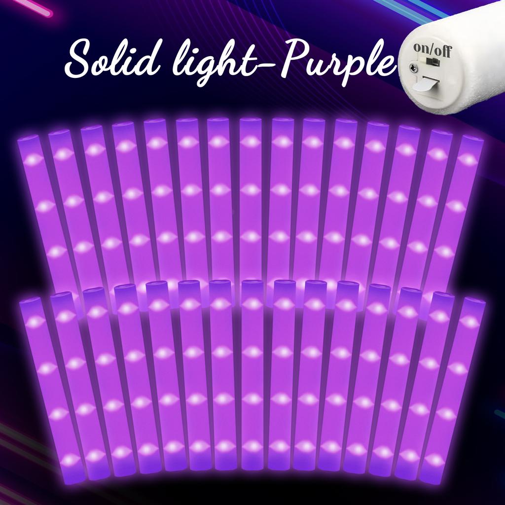 30-200PCS Party Supplies LED Foam Glow Sticks 3 Mode RGB Glow Sticks Glow in the Dark Supplies
