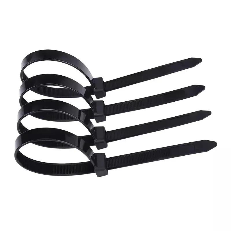 500/1000PCS Self-locking Plastic Nylon Tie Black Zip Wraps Strap Nylon Cable Tie Set Fastening Ring Loop Wire Wrap