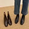 Simple Square Heel Elastic Short Boots Martin Boots Versatile Chelsea Boots