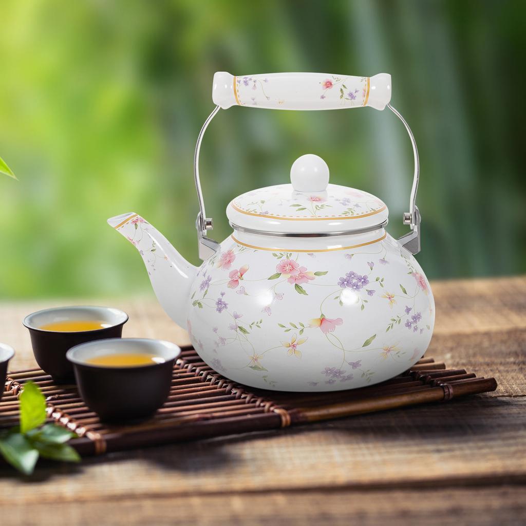 Эмалированный чайник, винтажный ретро-кипятильник для воды, походный кувшин, плита, кухня, ресторан, офис, чайник, кофе, чайный домик, чайник