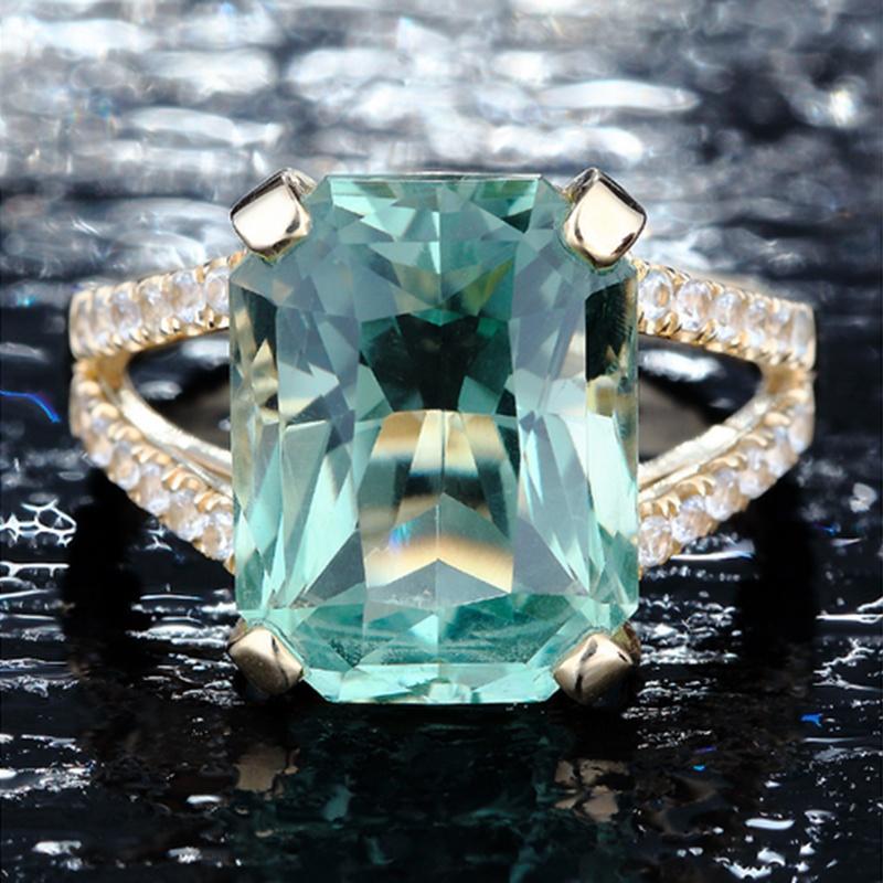 Rings Green Vintage Crystal Fashion Retro Jewelry For Women Gifts