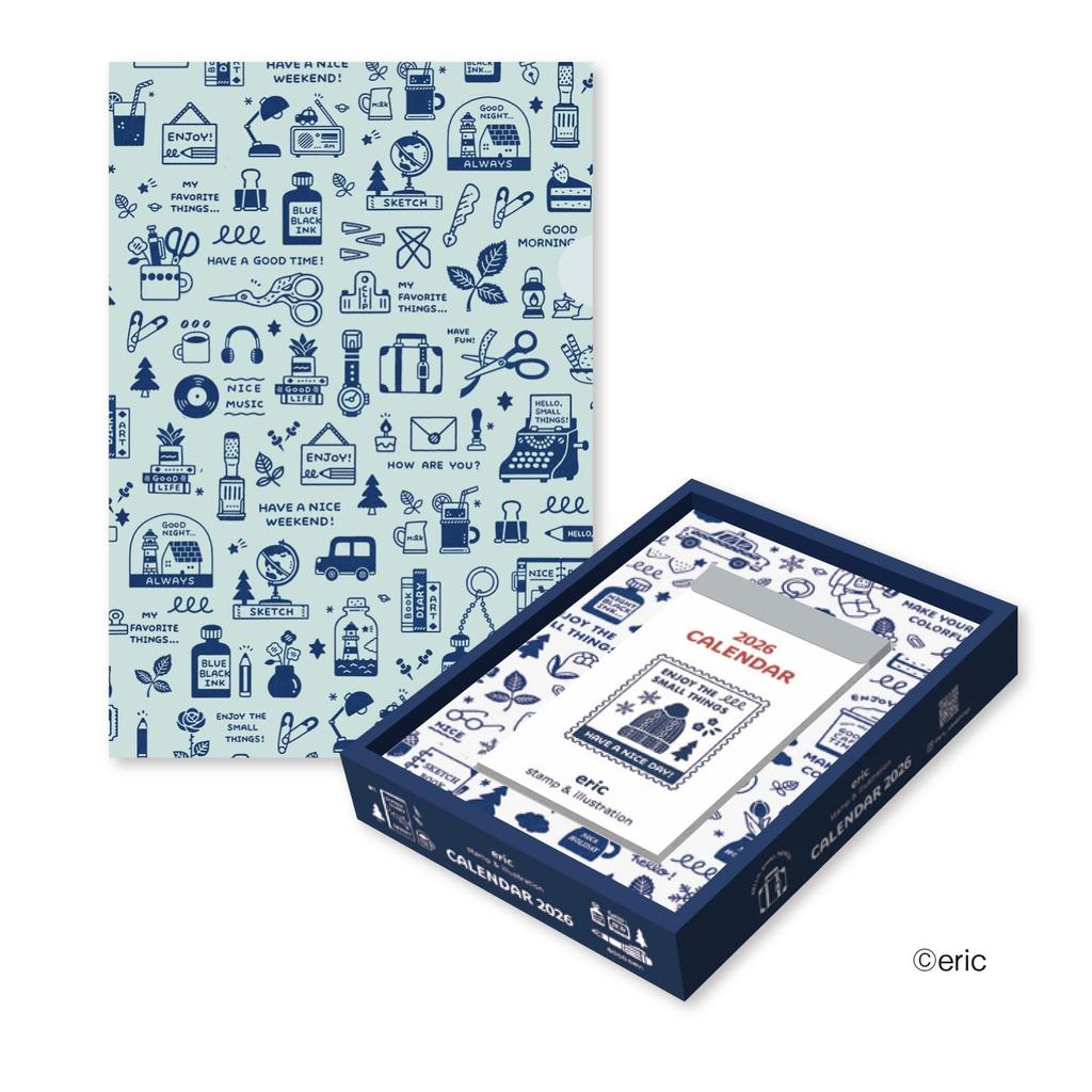 New Japan Calendar 2026 Daily Calendar by Eric with Amazon Exclusive Clear File (NK4400-4)