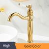 Basin Faucets Modern Faucet Bathroom Faucet Gold Finish Hot & Cold Brass Basin Sink Faucet Single Handle with Ceramic Taps 8004