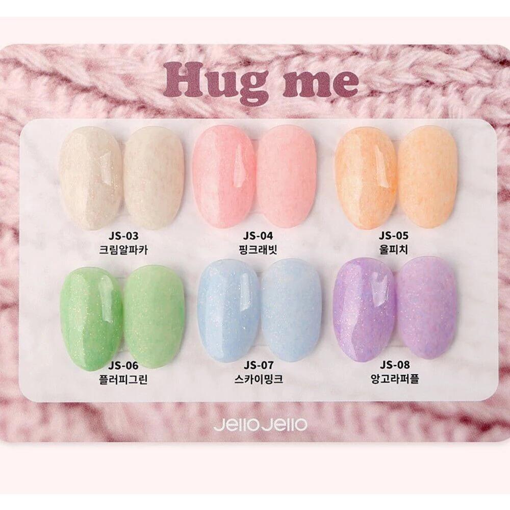 Jello Jello Hug Me Gel Polish Glitter Gel Nail Polish 6 Color Set, KBeauty, Premium Gel Nail, Korean Cosmetics, Sample