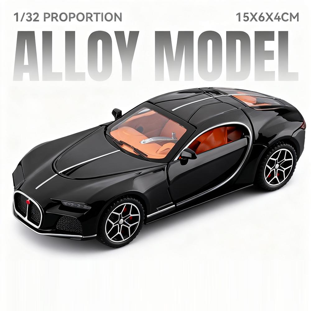 1:Модель спортивного автомобиля Atlantic Bolide в масштабе 32, игрушка, открывающиеся двери, звук, свет, инерционный механизм, коллекционные ornaments гоночных автомобилей из сплава