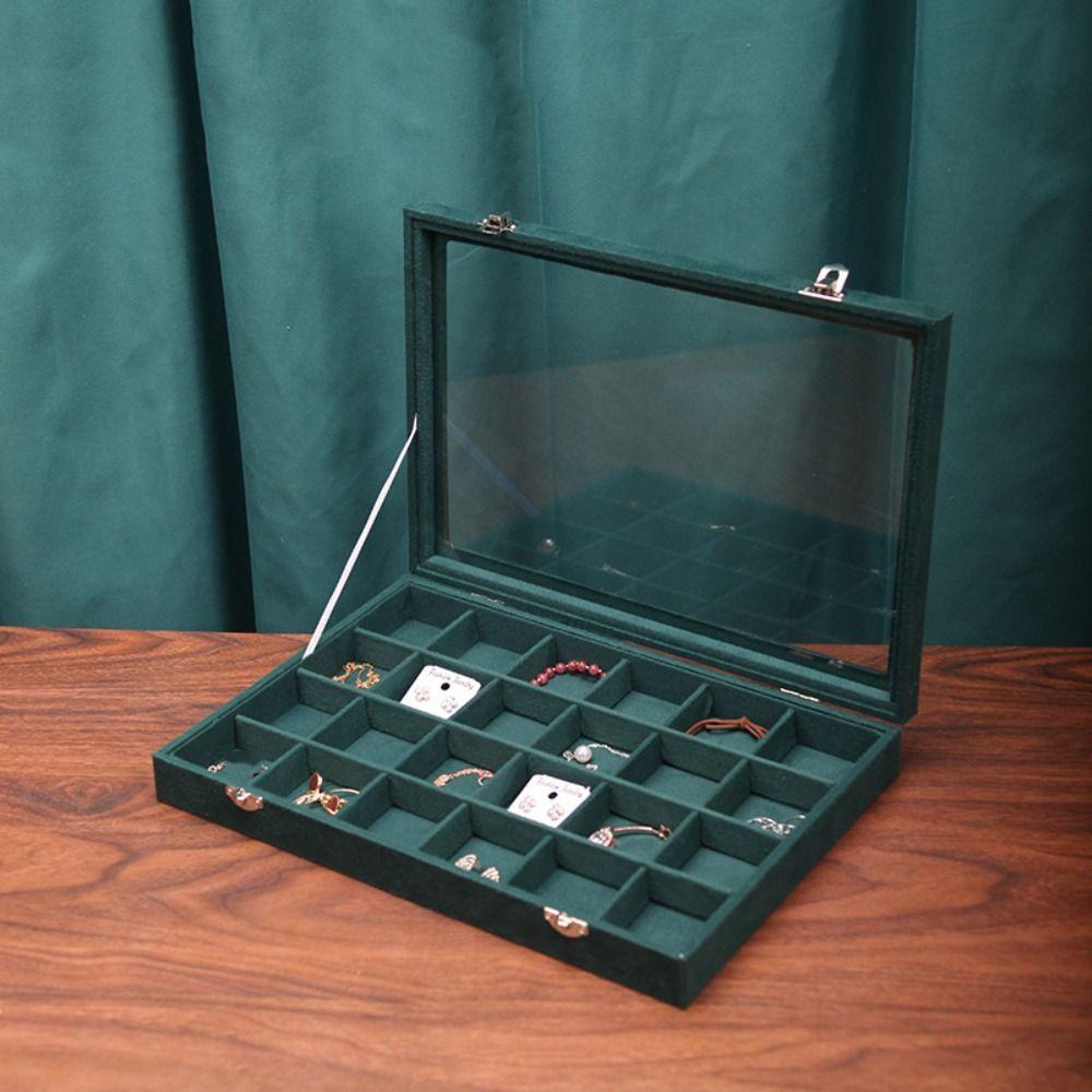 Кольца Бархатная шкатулка для украшений Серьги Витрина для украшений Однотонный лоток для хранения украшений Подарок