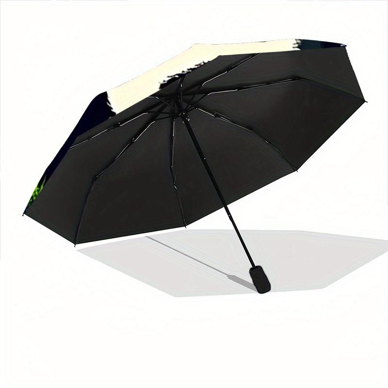 1pc Panda Night Auto Open/close, All-Season Portable Folding Umbrella for Women & Men, Travel, Everyday, Formal Events - Compact Luxury Parasol, Outdo