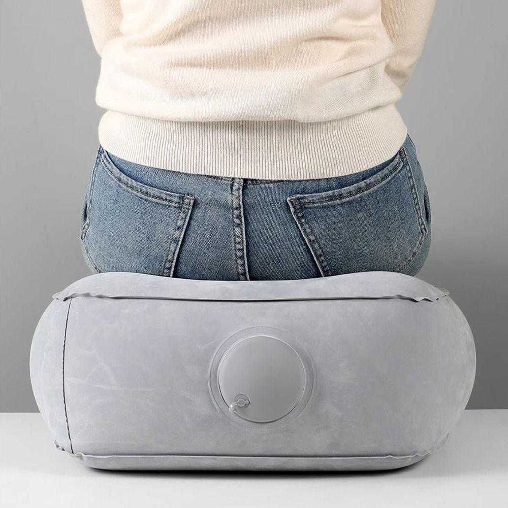 Foldable Inflatable Booster Seat Plush Fabric Travel Press Leg Stool  Outdoor Camping