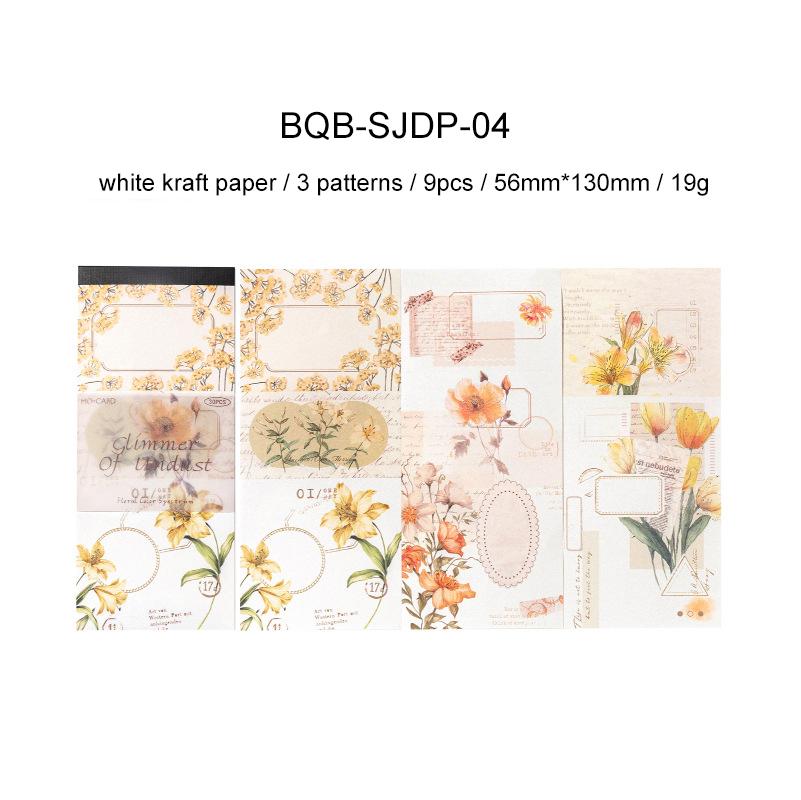 JIANWU Floral Chromatography Series Vintage Plant Flower Landscape Material Collage Memo Pad Creative  Junk Journal Stationery