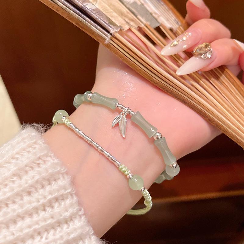 Новый браслет с подвеской в виде бамбукового листа в китайском стиле - легкая роскошь, модные женские украшения