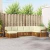 Outdoor Sofa Set 8 pcs Natural and Cream Solid Acacia Wood