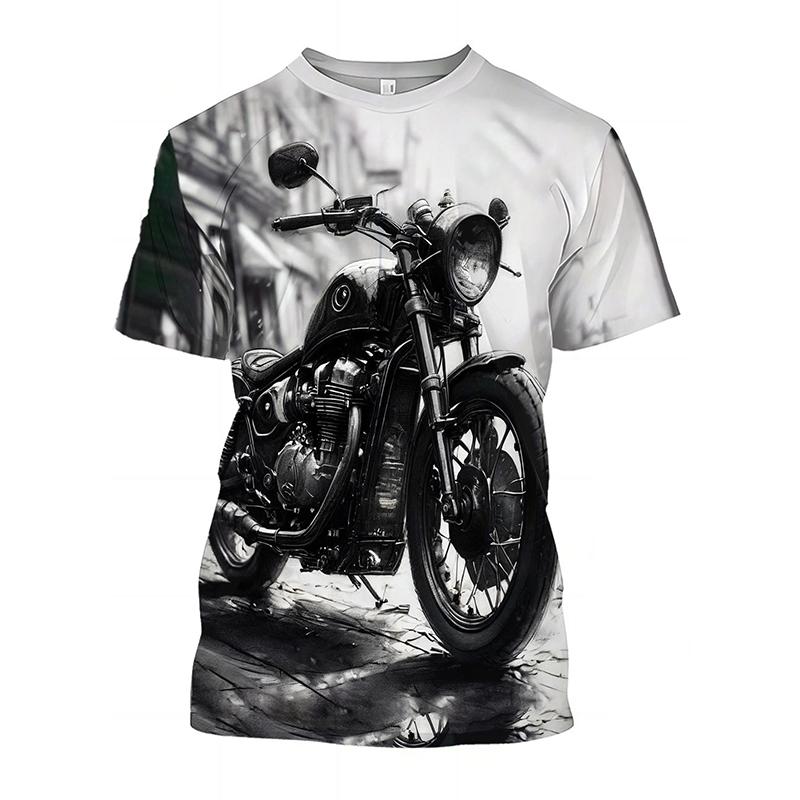 Новые модные мужские футболки крутые мотоциклетные цифровые 3D-печатные мужские футболки летние большие размеры свободные повседневные футболки повседневная уличная одежда