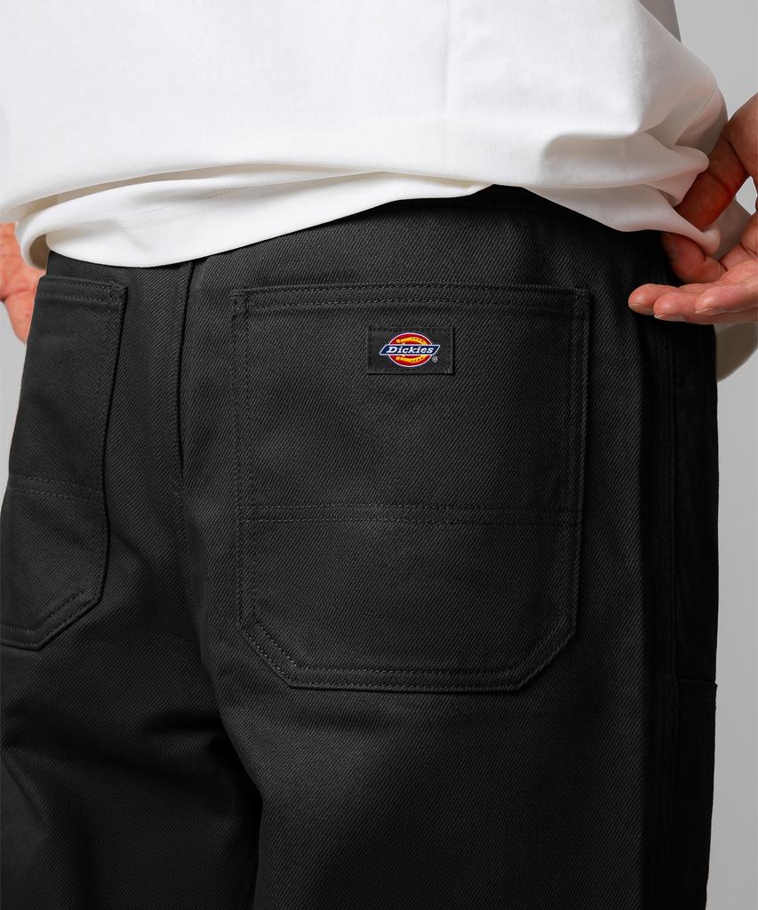 Dickies Рабочие брюки из саржи с двойными коленями для плотника Черные