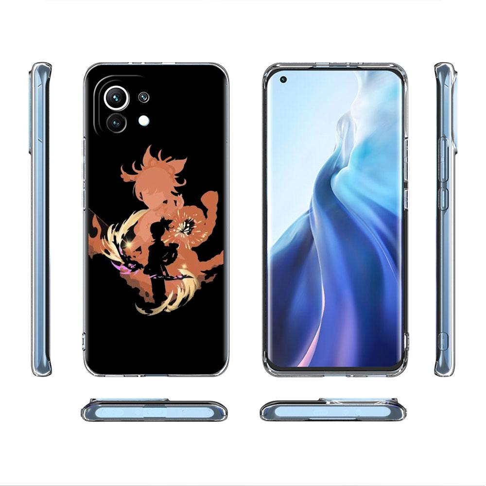 Прозрачный чехол аниме Genshin Impact для Xiaomi Mi Poco X3 NFC M3 Pro F3 F1 11 Lite 12 Note 10 11T 9T, прозрачный чехол для телефона