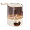 Sealed Dry Grain Bucket Dispenser Large Capacity 6 Compartments Transparent 360-Degree Rotatable Rice Dispenser Grain Bucket