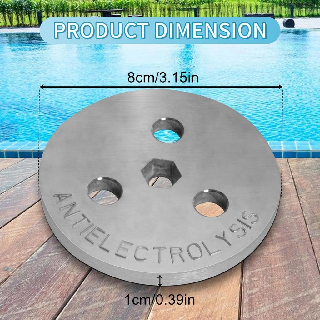 Skimmer Basket Weight Zinc Anode Plate Equipment Block Floater Filtration Cleaning Water Protection for Indoor Swimming Outdoor