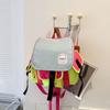 Стильный двухцветный рюкзак для детского сада, легкая холщовая школьная сумка для детей