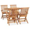 VidaXL Outdoor Foldable Dining Furniture 5 Pcs Patio Dining Set Garden Lounge Table and Chairs of 3059975