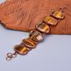 Natural Tiger Eye Copper Electroformed Statement Sacral Chakra Bracelet Jewelry V-75