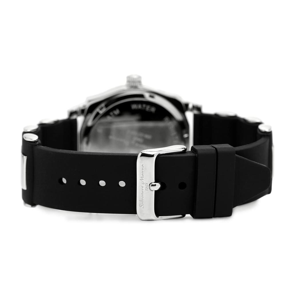 Salvatore Marra Moon Phase 5 ATM Water Business Rubber Limited Men's Multi-Calendar Watch, Resistant, Formal, Strap, Edition, White/Silver,