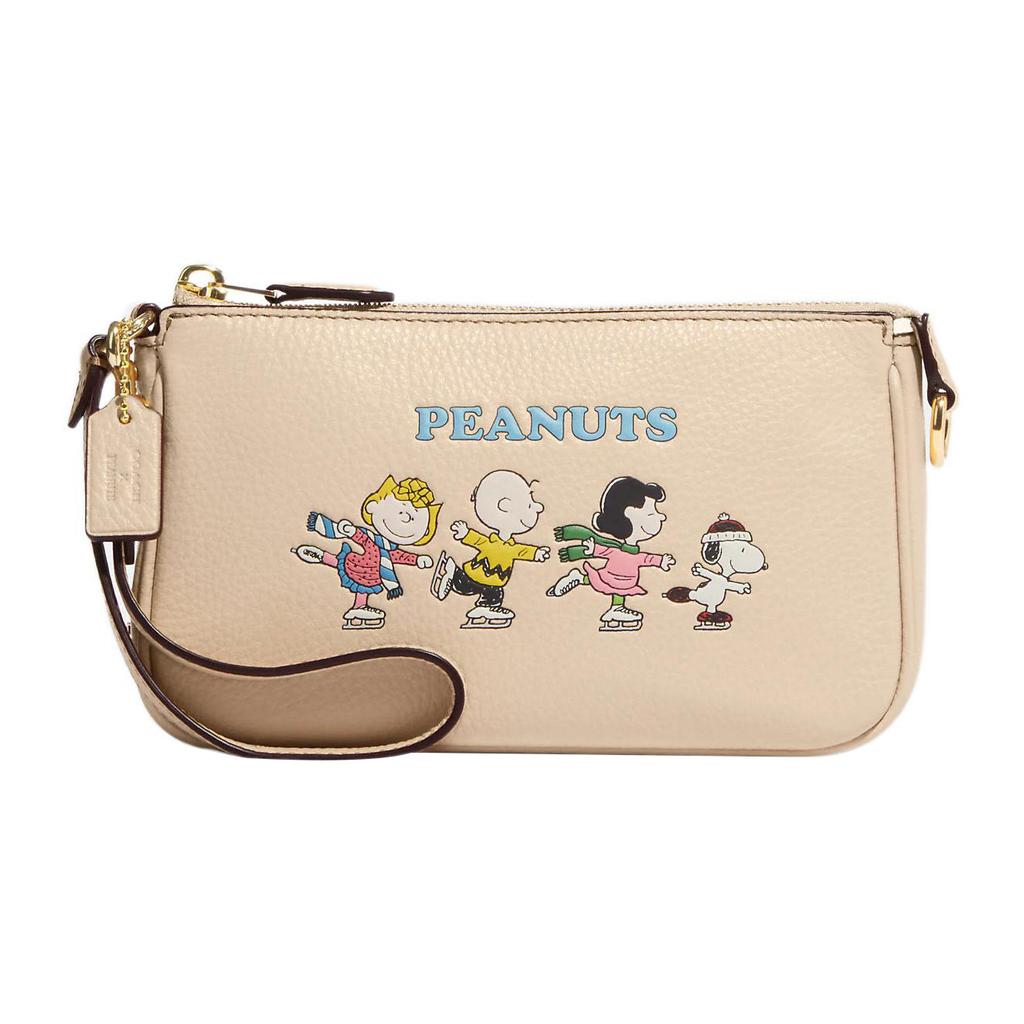 New COACH SNOOPY X Peanuts Collaboration Nolita Pebbled Leather Handbag Shoulder Bag Women's Nude CE858-IMOQY