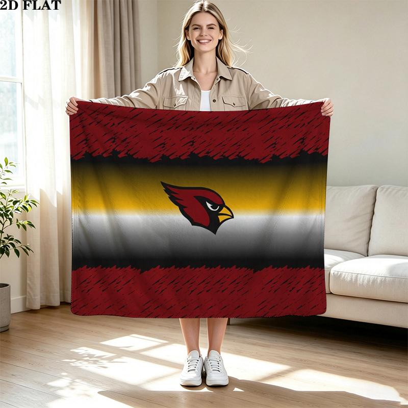 Arizona Cardinals Print Flannel Blanket High Quality Warm Comfortable Cover for All Seasons Perfect for Gifts Home Decor