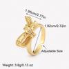 Nidin Romantic Fine Bowknot Shape Shine Zircon Open Rings Adjustable For Women Men Couples Elegant Aesthetic Finger Jewelry Gift