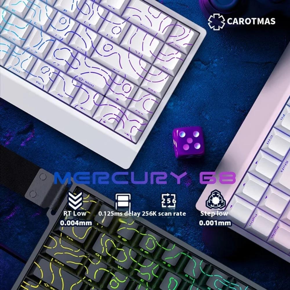 Carotmas Mercury68 Magnetic Switch Mechanical Keyboard 8000Hz Rapid Trigger 0.004mm Hall Effect 68 Keys Gaming Keyboards Gift