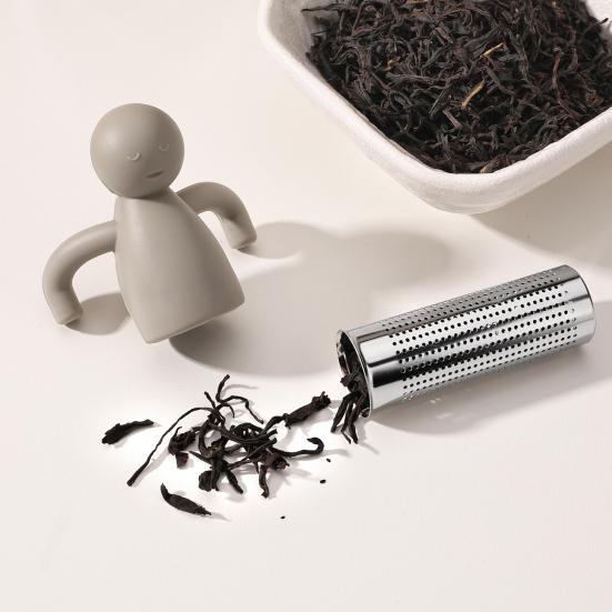 Figure-Shaped Silicone Tea Infuser Flexible Heat-Resistant Tea Strainer for Loose Leaf Easy-Clean Filter for Home Office Novelty Tea Accessory
