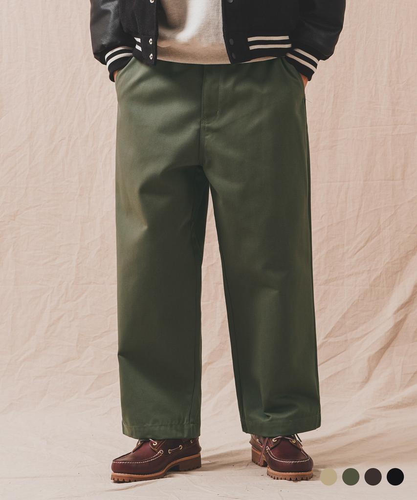 PERSTEP Mix Wide Chino Pants Khaki Julp4687