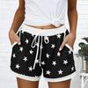 Женские пижамные шорты со звездным узором и высокой талией, дышащие пижамы для отдыха