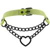 Halloween Cosplay Goth Green Choker Collar Necklaces For Women Emo Punk Balck Spike Geometry Pendant Necklace Y2k Jewelry Gifts