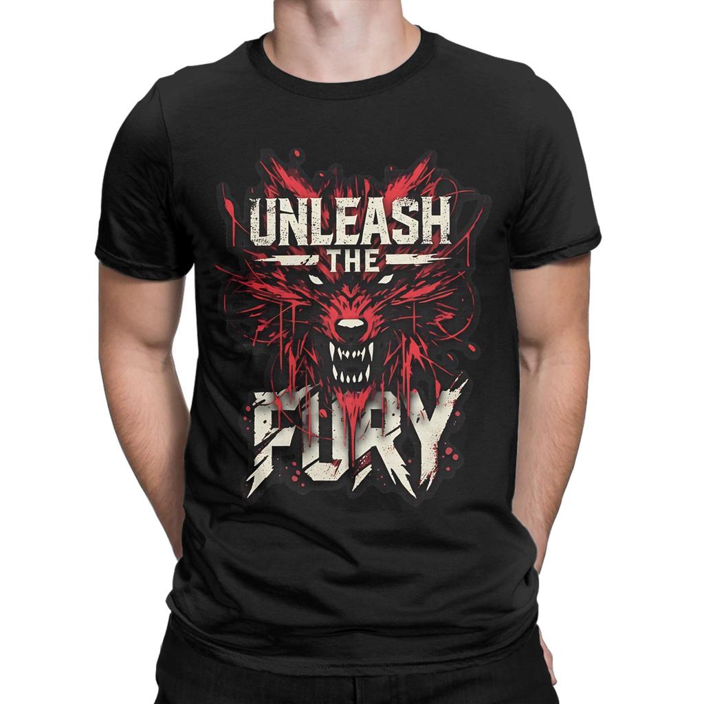 Blood Wolf Unleash The Fury Funny 100 Cotton Tshirt Dont Wake The Beast Tees Tops For Unisex