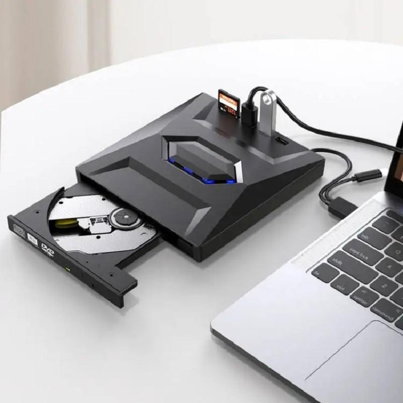 Внешний CD/DVD-привод 5-в-1 с USB 3.0 и Type-C для ноутбука, ПК и MacBook