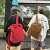 Холст Рюкзак Сплошной цвет Студенческий школьный мужской рюкзак большой емкости для путешествий