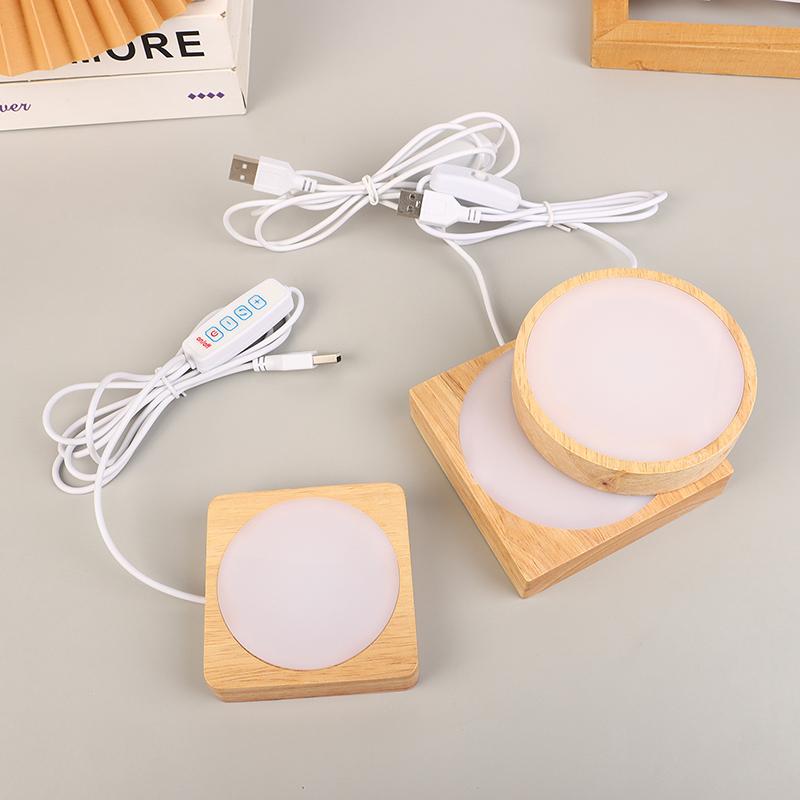 Светодиодный ночник круглый квадратный деревянный основание настольный деревянный ночник держатель бук дерево светодиодный светильник основание для хрустального шара