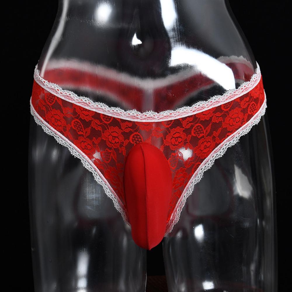 Qinghe Мужское нижнее белье Вертикальная сумка Яйцо Сексуальная Любовь Женский кружевной комплект Jj Трусы Парное нижнее белье Чулки Шорты