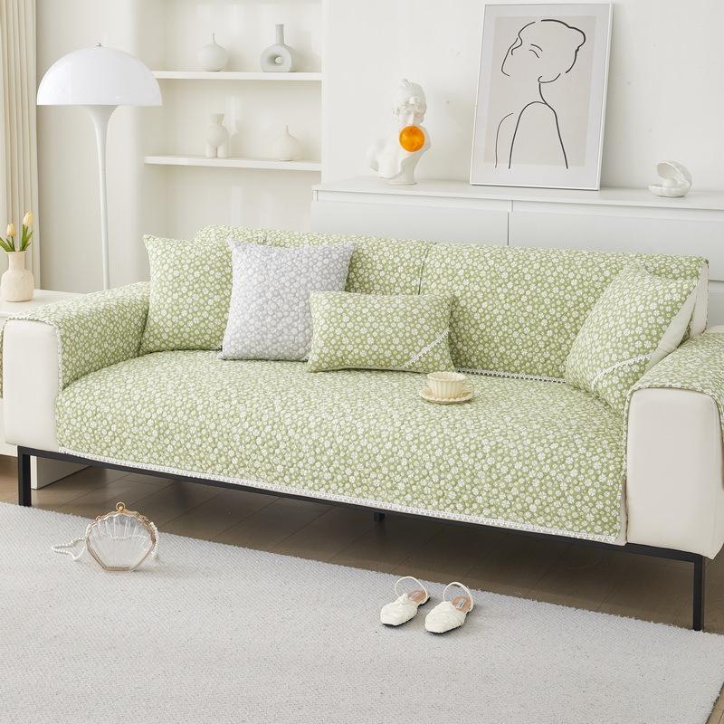 Чехол для дивана с цветочным узором на четыре сезона, хлопковая подушка для дивана, декоративная подушка в пасторальном стиле, прямой ряд, три сиденья, чехол для дивана