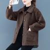 Spring and Autumn Lambswool Ladies Short Coat Women's New Granular Cashmere Lambswool Fur One Large Size Loose Coat
