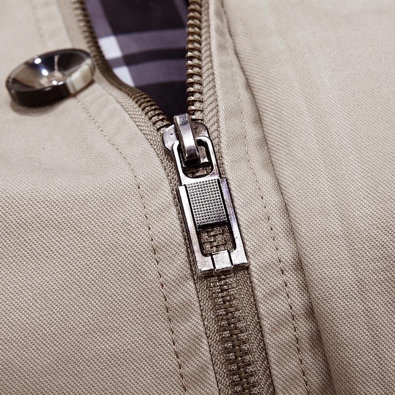 Мужская куртка осенняя средняя и длинная из чистого хлопка повседневная мужская куртка большого размера