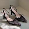 Fashion Designer Bow Women High Heels Shoes Lace Elegant Heeled Sandals Woman Shoes Summer 2025 Pumps Fashion Sexy Sandalias De Mujer