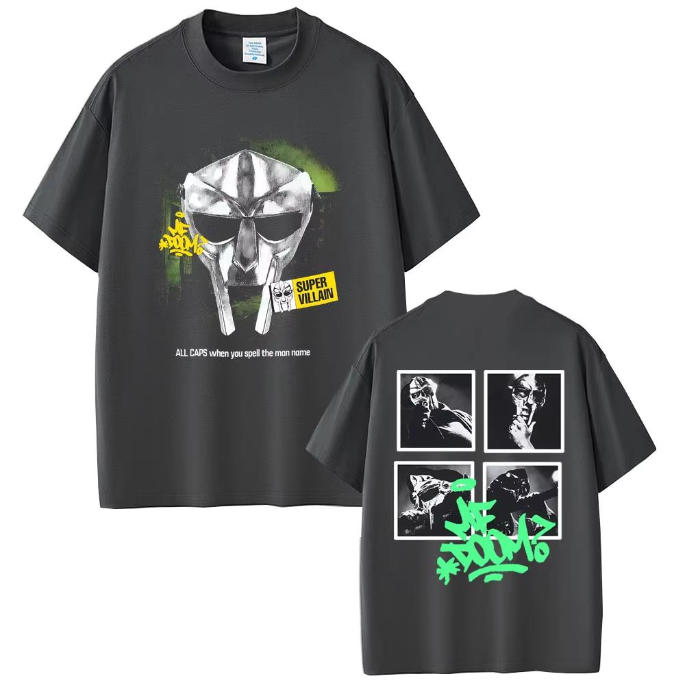 Рэпер Mf Doom Madvillainy The Illest Villain Графические футболки Мужские Женские Хип-Хоп Оверсайз Футболка Мужская Высококачественные Хлопковые Футболки